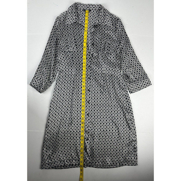 Spence Geometric Printed Silk Shirt Dress Button Down Size 8 New Without Tags - Picture 5 of 9